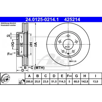Jeu de 2 disques de frein avant ATE 24.0125-0214.1