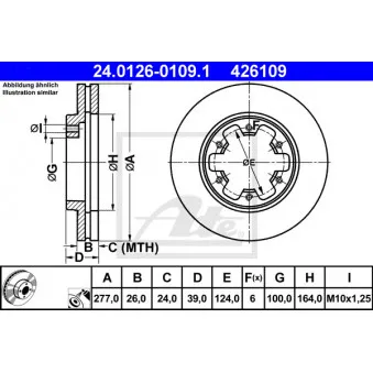 Jeu de 2 disques de frein avant ATE 24.0126-0109.1