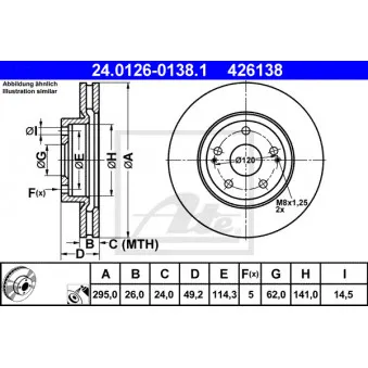 Jeu de 2 disques de frein avant ATE 24.0126-0138.1