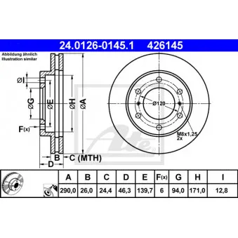 Jeu de 2 disques de frein avant ATE 24.0126-0145.1