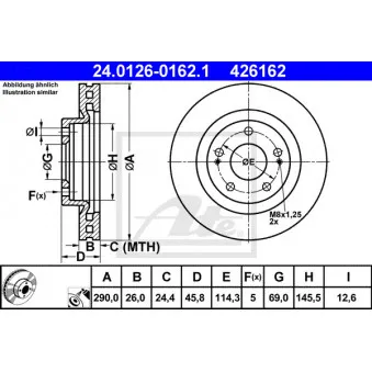 Jeu de 2 disques de frein avant ATE 24.0126-0162.1