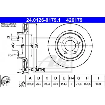 Jeu de 2 disques de frein avant ATE 24.0126-0179.1