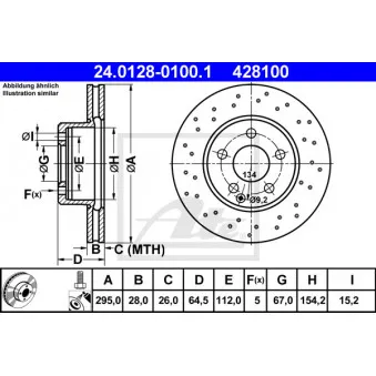 Jeu de 2 disques de frein avant ATE 24.0128-0100.1
