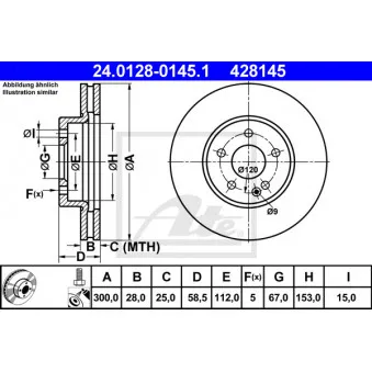 Jeu de 2 disques de frein avant ATE 24.0128-0145.1