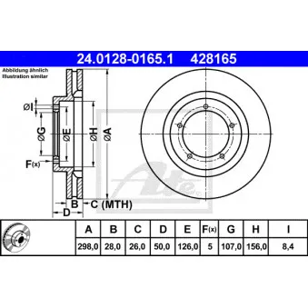Jeu de 2 disques de frein avant ATE 24.0128-0165.1