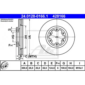 Jeu de 2 disques de frein avant ATE 24.0128-0166.1