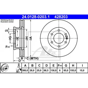 Jeu de 2 disques de frein avant ATE 24.0128-0203.1