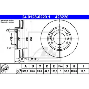 Jeu de 2 disques de frein avant ATE 24.0128-0220.1
