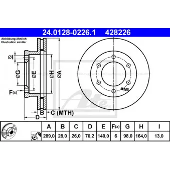 Jeu de 2 disques de frein avant ATE 24.0128-0226.1