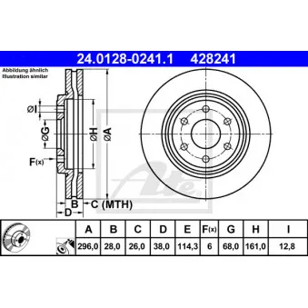 Jeu de 2 disques de frein avant ATE 24.0128-0241.1