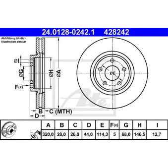 Jeu de 2 disques de frein avant ATE 24.0128-0242.1