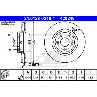 Jeu de 2 disques de frein avant ATE 24.0128-0248.1