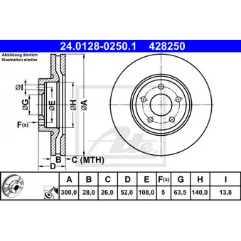 Jeu de 2 disques de frein avant ATE 24.0128-0250.1