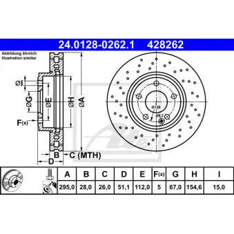 Jeu de 2 disques de frein avant ATE 24.0128-0262.1