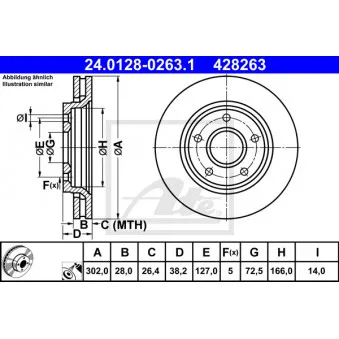 Jeu de 2 disques de frein avant ATE 24.0128-0263.1