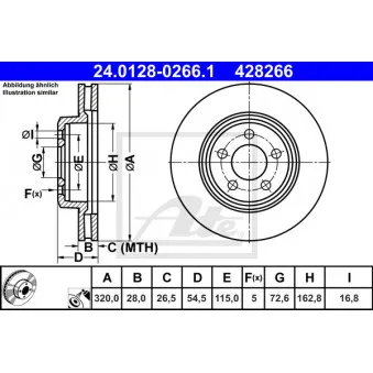 Jeu de 2 disques de frein avant ATE 24.0128-0266.1