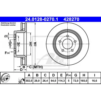 Jeu de 2 disques de frein avant ATE 24.0128-0270.1