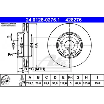 Jeu de 2 disques de frein avant ATE 24.0128-0276.1