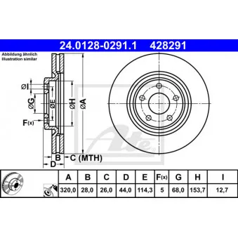 Jeu de 2 disques de frein avant ATE 24.0128-0291.1