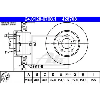 Jeu de 2 disques de frein avant ATE 24.0128-0708.1