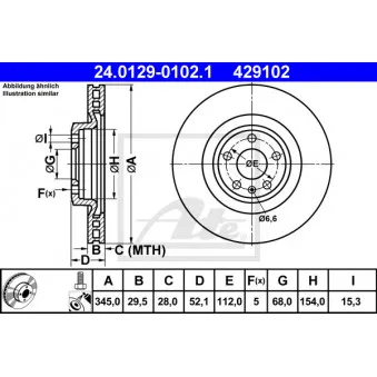 Jeu de 2 disques de frein avant ATE 24.0129-0102.1