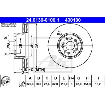 Jeu de 2 disques de frein avant ATE 24.0130-0100.1