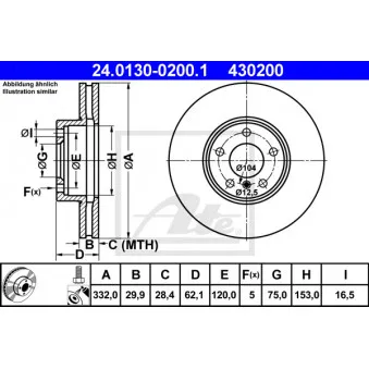 Jeu de 2 disques de frein avant ATE 24.0130-0200.1