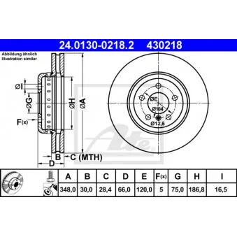 Jeu de 2 disques de frein avant ATE 24.0130-0218.2