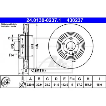 Jeu de 2 disques de frein avant ATE 24.0130-0237.1