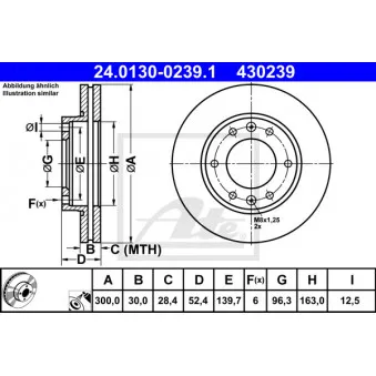 Jeu de 2 disques de frein avant ATE 24.0130-0239.1