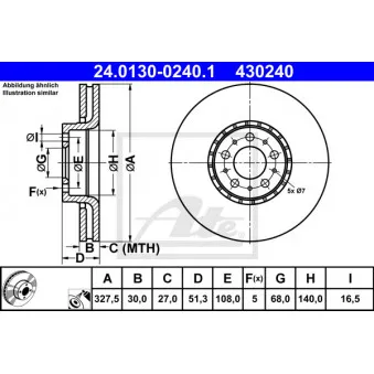 Jeu de 2 disques de frein avant ATE 24.0130-0240.1
