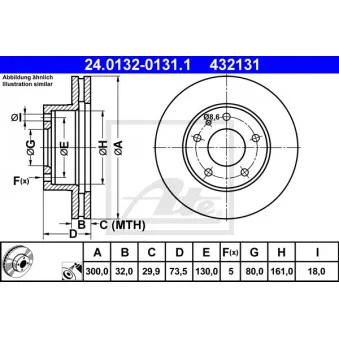 Jeu de 2 disques de frein avant ATE 24.0132-0131.1