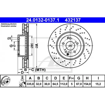 Jeu de 2 disques de frein avant ATE 24.0132-0137.1