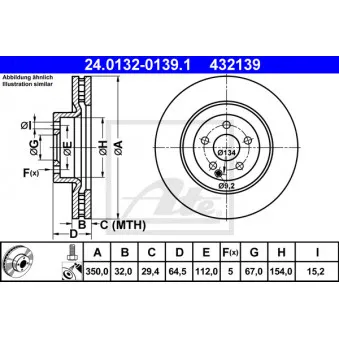 Jeu de 2 disques de frein avant ATE 24.0132-0139.1