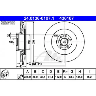 Jeu de 2 disques de frein avant ATE 24.0136-0107.1