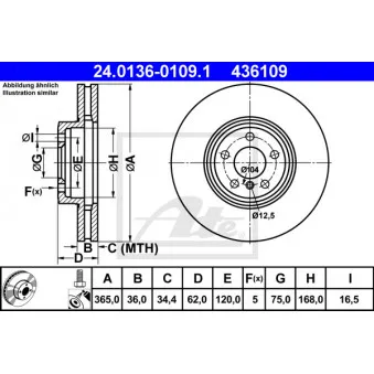Jeu de 2 disques de frein avant ATE 24.0136-0109.1