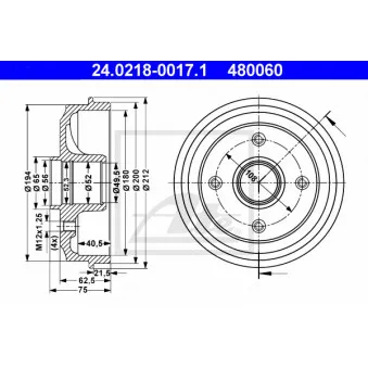 Tambour de frein ATE 24.0218-0017.1