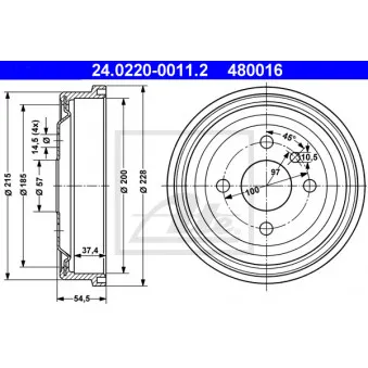Tambour de frein ATE 24.0220-0011.2
