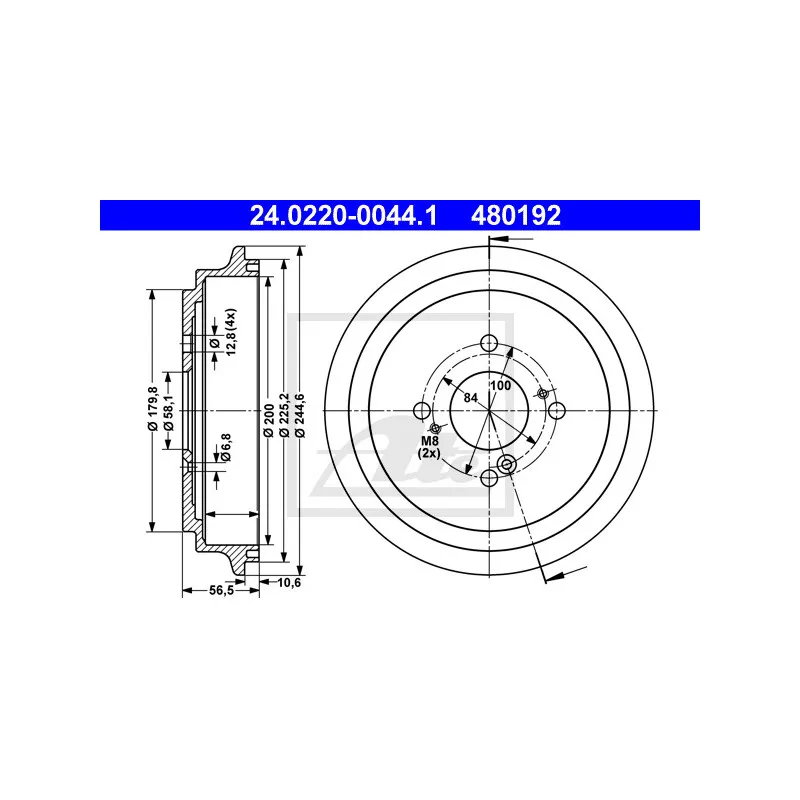 Tambour de frein ATE 24.0220-0044.1