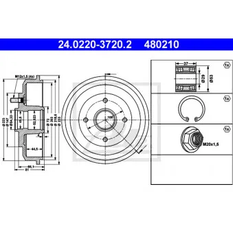 Tambour de frein ATE 24.0220-3720.2