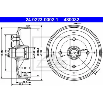 Tambour de frein ATE 24.0223-0002.1