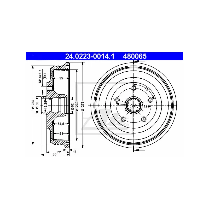 Tambour de frein ATE 24.0223-0014.1