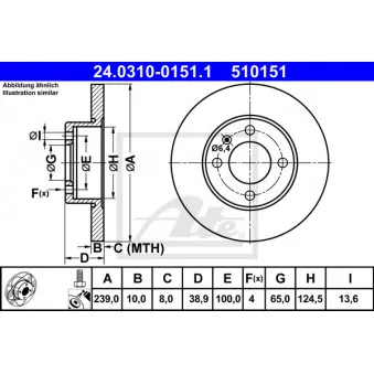 Jeu de 2 disques de frein avant ATE 24.0310-0151.1