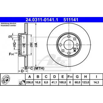 Jeu de 2 disques de frein avant ATE 24.0311-0141.1