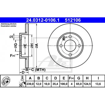 Jeu de 2 disques de frein avant ATE 24.0312-0106.1
