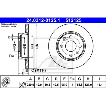 Jeu de 2 disques de frein avant ATE 24.0312-0125.1
