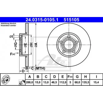 Jeu de 2 disques de frein avant ATE 24.0315-0105.1