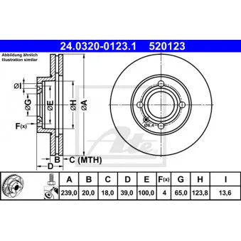 Jeu de 2 disques de frein avant ATE 24.0320-0123.1