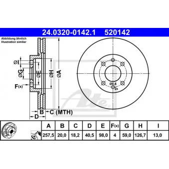 Jeu de 2 disques de frein avant ATE 24.0320-0142.1