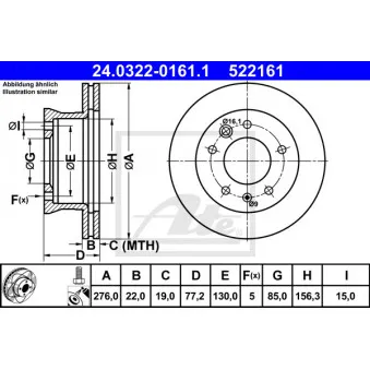 Jeu de 2 disques de frein avant ATE 24.0322-0161.1